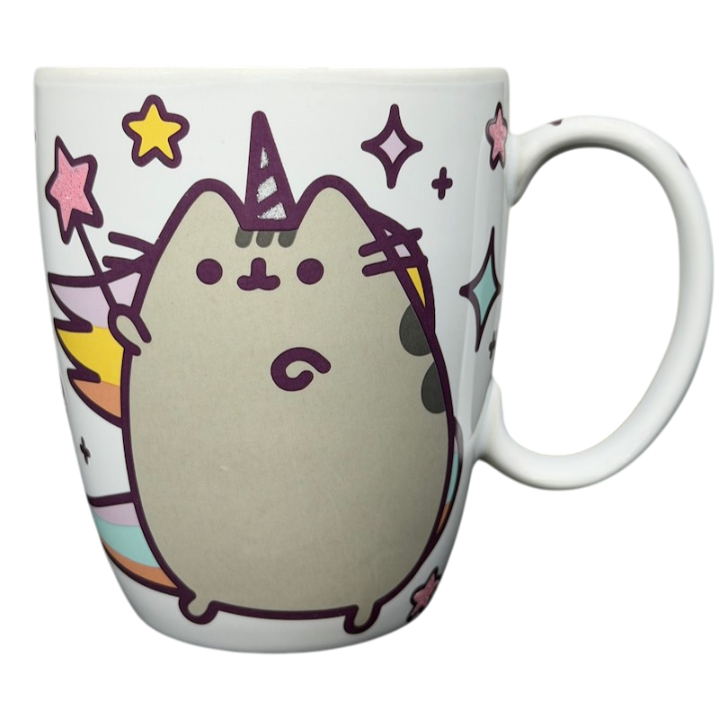 Pusheen Pusheenicorn Mug Our Name Is Mud featuring a cute unicorn cat design with stars