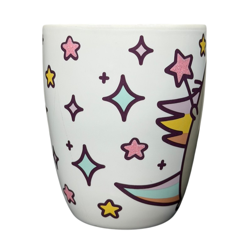 Pusheen Pusheenicorn Mug Our Name Is Mud featuring colorful stars and a cute unicorn design