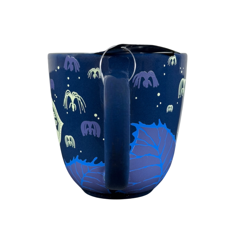 Pandora Na'vi River Journey Disney mug featuring vibrant bioluminescent designs on a dark background