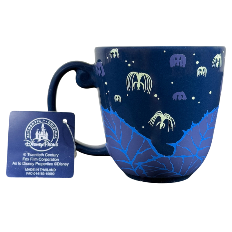 Pandora Na'vi River Journey Disney mug featuring glowing plants and a dark blue exterior design