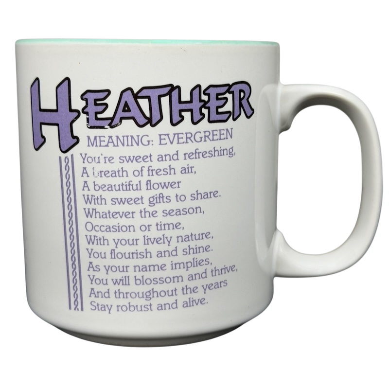 HEATHER Poetry Name Mug Papel featuring a motivational poem about the name Heather