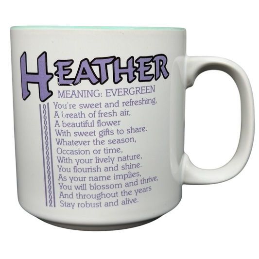 HEATHER Poetry Name Mug Papel featuring a motivational poem about the name Heather