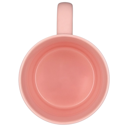 Inside view of a pink Parker Lane Add to Cart Kind of Day mug with smooth finish