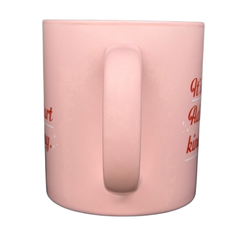 Parker Lane Add to Cart Kind of Day mug in soft pink with playful text design