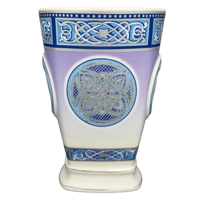 Celtic mug Past Times collectible with intricate blue and purple decorative patterns