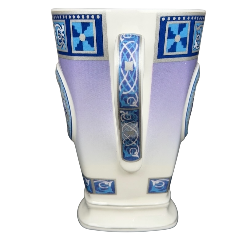 Celtic mug Past Times collectible featuring intricate blue and purple designs for collectors