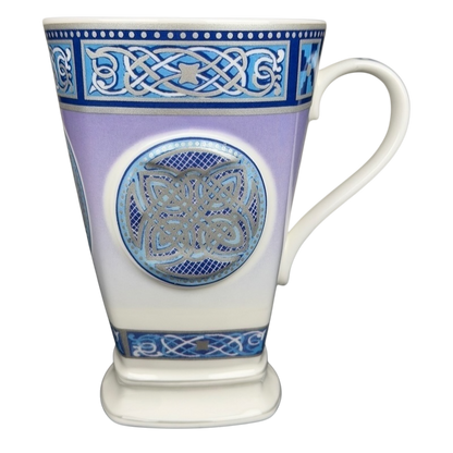 Elegant Celtic mug Past Times collectible featuring intricate blue designs and a unique shape