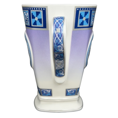 Celtic mug Past Times collectible featuring intricate blue and lavender designs on fine china