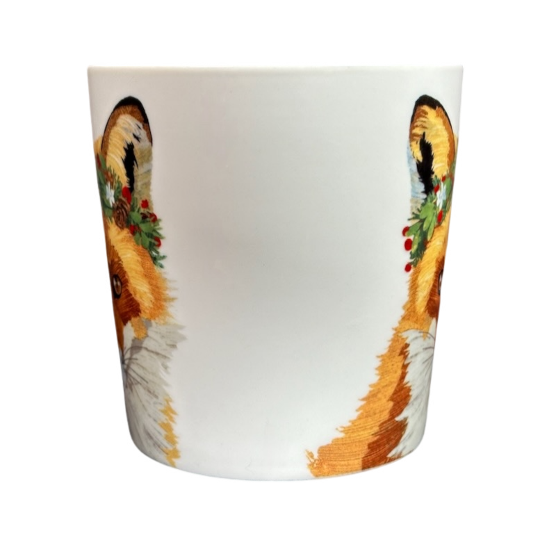 Patti Gay Glacier Fox Mug Two Can Art PPD featuring vibrant fox illustrations with floral accents
