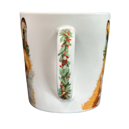Patti Gay Glacier Fox Mug Two Can Art PPD featuring detailed winter fox design and festive colors