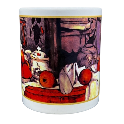Paul Cezanne still life Cafe Arts vintage mug featuring a vibrant fruit and object design