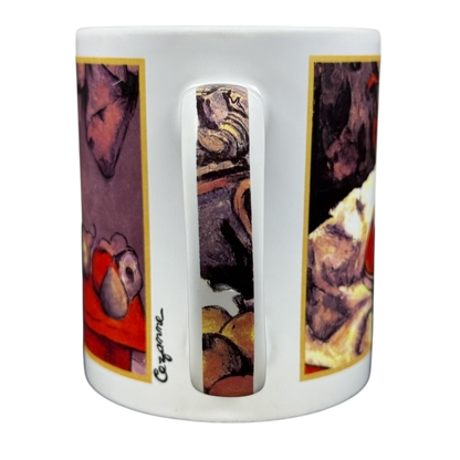 Paul Cezanne still life Cafe Arts vintage mug featuring artistic fruit illustrations