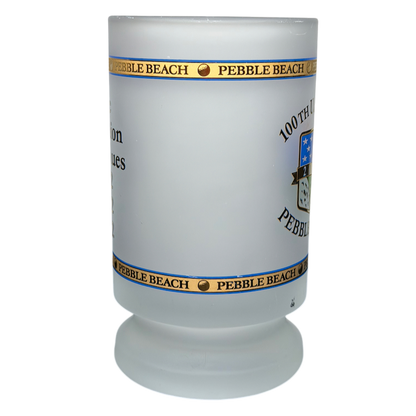 Starbucks Pebble Beach 100th U.S. Open 2000 Commemorative Frosted Glass Mug featuring iconic event graphics