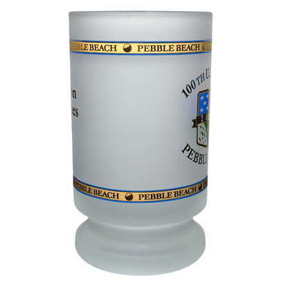 Starbucks Pebble Beach 100th U.S. Open 2000 Commemorative Frosted Glass Mug with decorative design