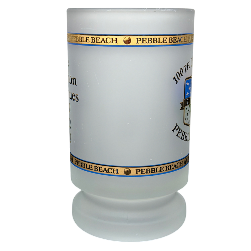 Pebble Beach 100th U.S. Open 2000 Commemorative Frosted Glass Mug featuring unique design and details
