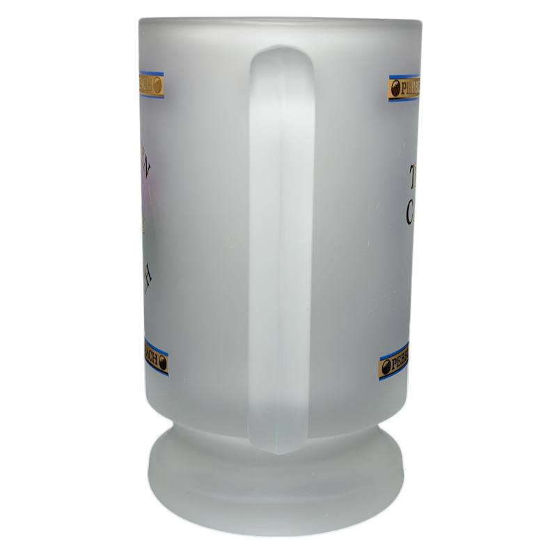 Starbucks Pebble Beach 100th U.S. Open 2000 Commemorative Frosted Glass Mug with elegant detailing