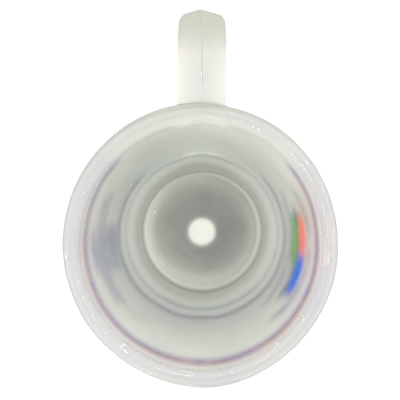 Pebble Beach 100th U.S. Open 2000 Commemorative Frosted Glass Mug viewed from above with smooth design