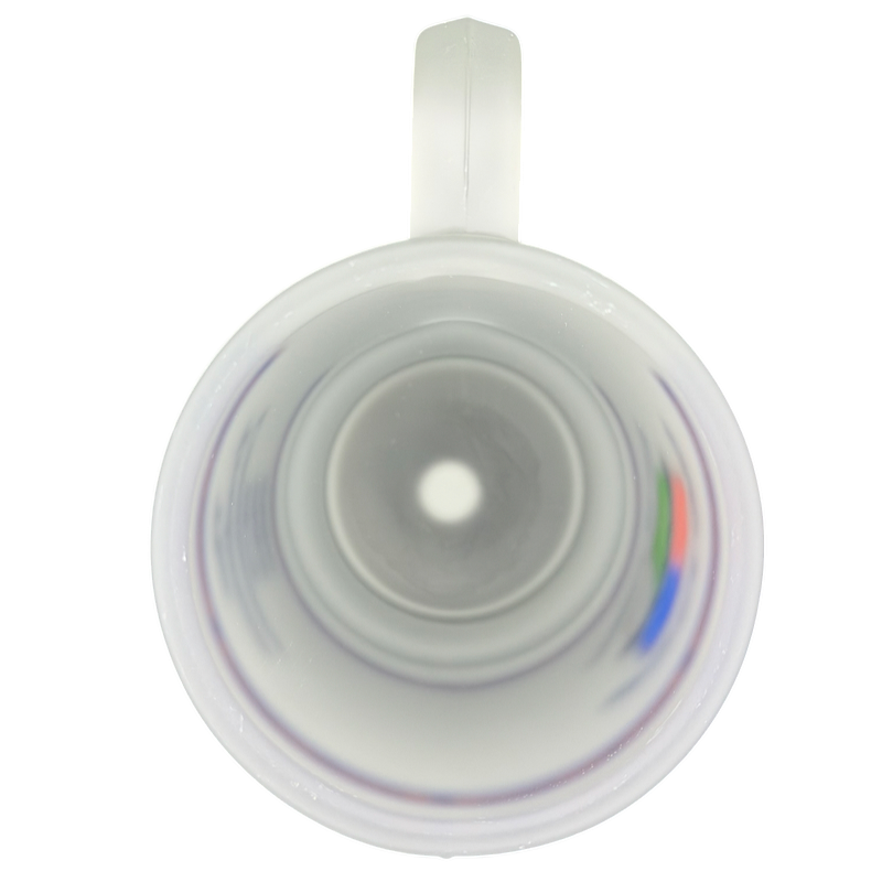Top view of Pebble Beach 100th U.S. Open 2000 Commemorative Frosted Glass Mug showcasing its elegant design.