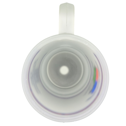 Top view of Pebble Beach 100th U.S. Open 2000 Commemorative Frosted Glass Mug showcasing its elegant design.