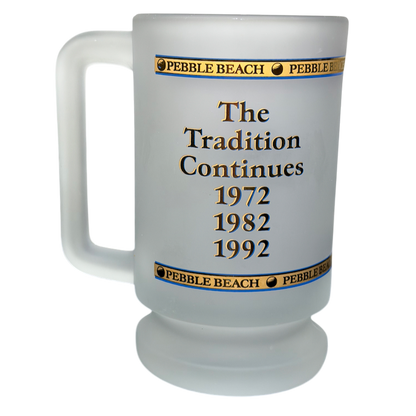 Pebble Beach 100th U.S. Open 2000 Commemorative Frosted Glass Mug with a traditional design