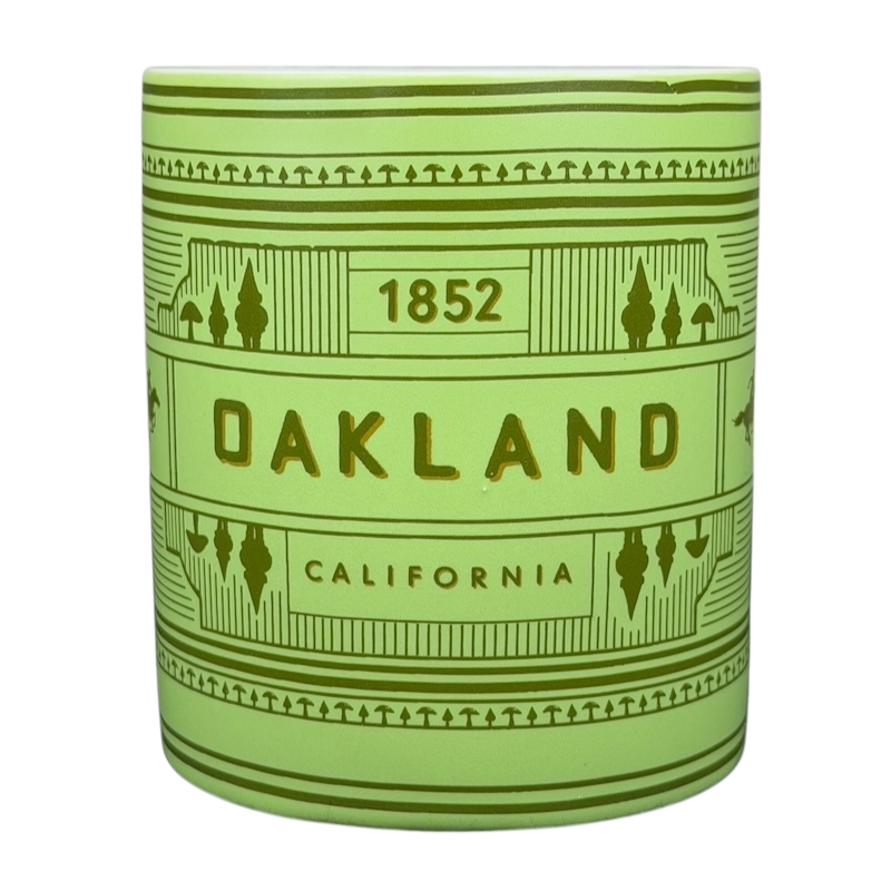Peet's Coffee Insider Oakland mug in green featuring iconic Oakland design from 1852