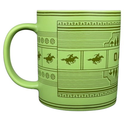 Peet's Coffee Insider Oakland mug in green featuring printed horse design and decorative patterns