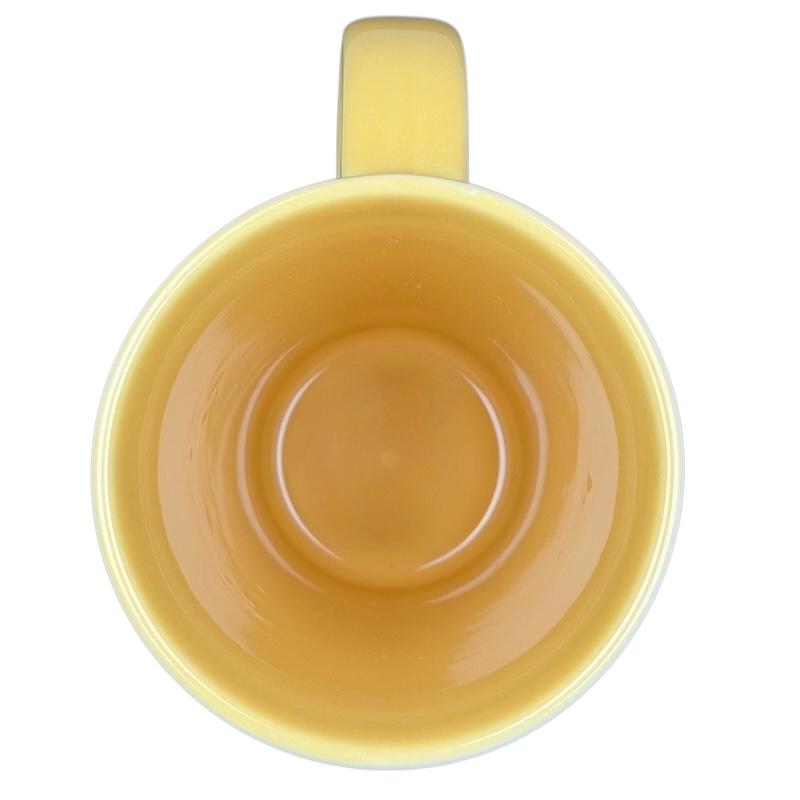 Peet's Coffee & Tea Tall Latte Mug with a glossy yellow finish and a comfortable handle