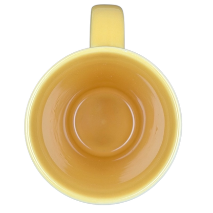 Peet's Coffee & Tea Tall Latte Mug with a glossy yellow finish and a comfortable handle
