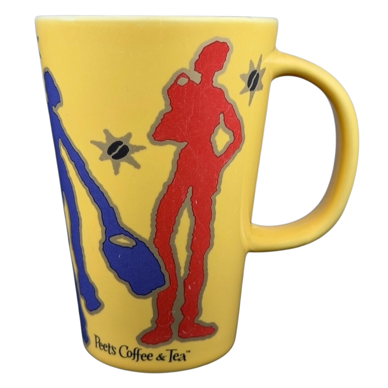 Peet's Coffee & Tea Tall Latte Mug featuring colorful artistic designs for coffee lovers