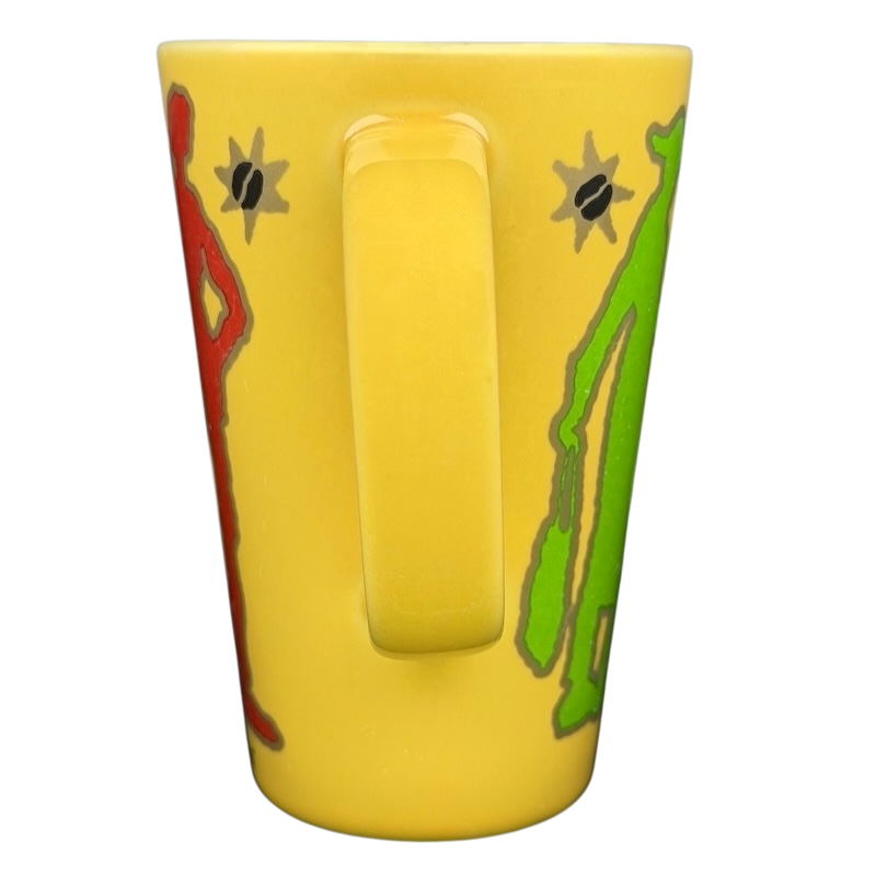 Peet's Coffee & Tea Tall Latte Mug with Colorful Silhouette Designs for Enjoying Your Favorite Beverage