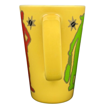 Peet's Coffee & Tea Tall Latte Mug with Colorful Silhouette Designs for Enjoying Your Favorite Beverage