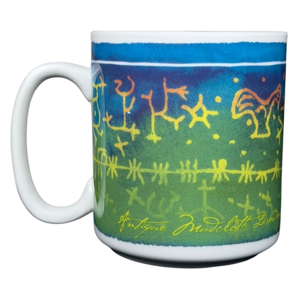 Peet's Rosanna mudcloth Indonesia mug featuring vibrant patterns and a unique design