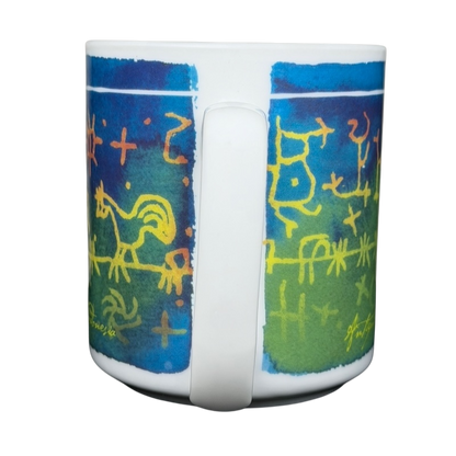 Peet's Rosanna mudcloth Indonesia mug featuring vibrant colors and unique tribal patterns