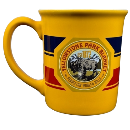 Pendleton Woolen Mills Yellowstone collectible mug featuring a bison design and bold colors