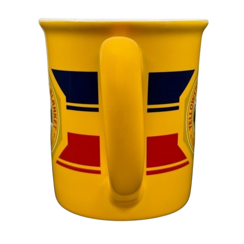 Pendleton Woolen Mills Yellowstone collectible mug in vibrant yellow with bold design elements