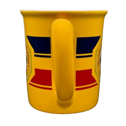Pendleton Woolen Mills Yellowstone collectible mug in vibrant yellow with bold design elements