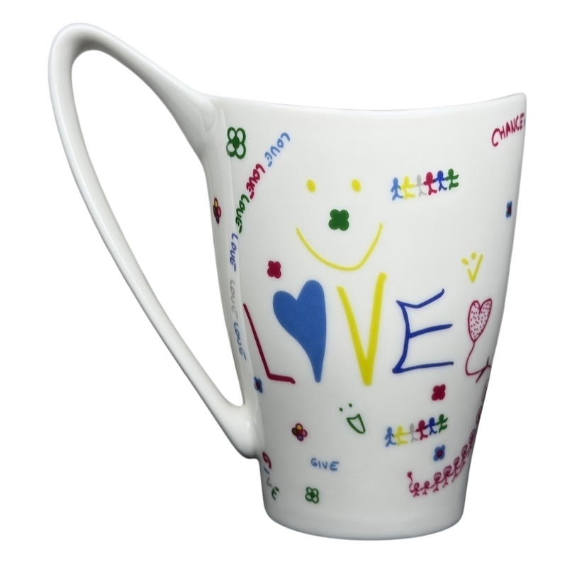 Churchill Penelope Cruz collectible mug with colorful hand-drawn designs and joyful messages