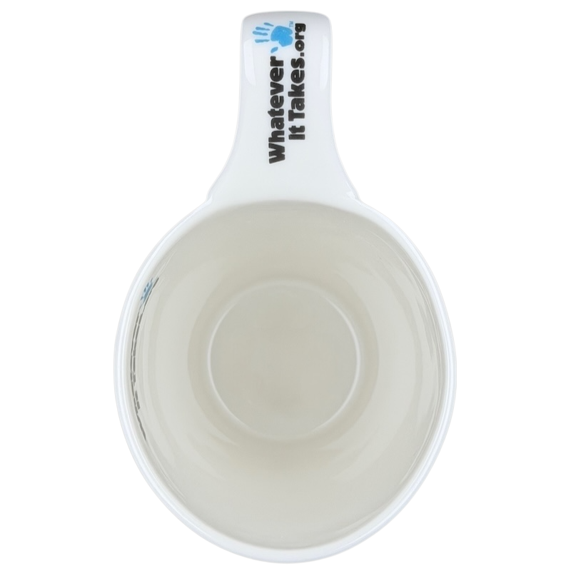 Pierce Brosnan Whatever It Takes mug featuring a simple white design with a clean interior