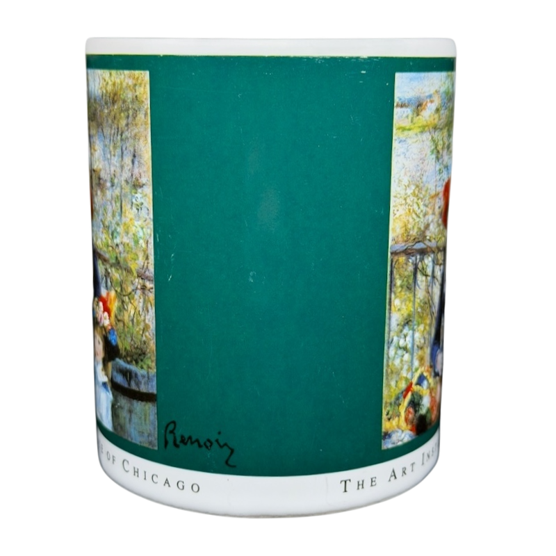 Pierre-Auguste Renoir Two Sisters On The Terrace Mug Copco featuring vibrant artwork and signature details
