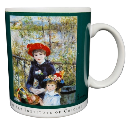 Copco Pierre-Auguste Renoir Two Sisters On The Terrace Mug featuring vibrant artwork from The Art Institute of Chicago