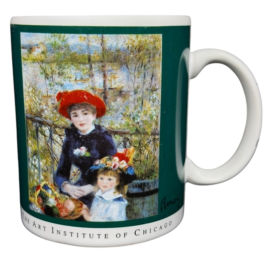 Copco Pierre-Auguste Renoir Two Sisters On The Terrace Mug featuring vibrant artwork from The Art Institute of Chicago