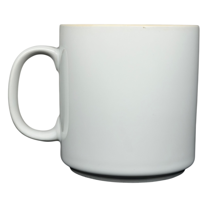 Blank white coffee mug by Papel for personalized JIM name poetry mug design