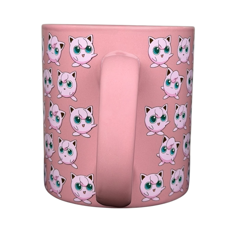 Oneida Pokemon Jigglypuff mug featuring a playful pattern of cute Jigglypuff characters