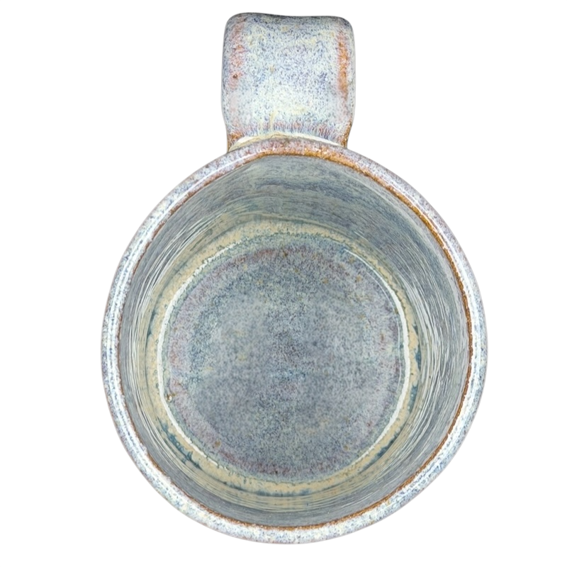 Pine Tree Rustic Drip Glaze Pottery Mug with a unique textured interior for earthy charm