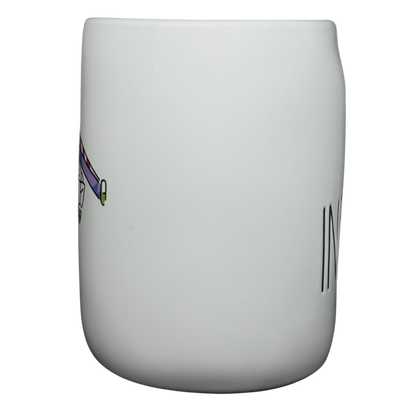 Rae Dunn Buzz Lightyear Pixar Disney mug with a playful design and inspirational quote