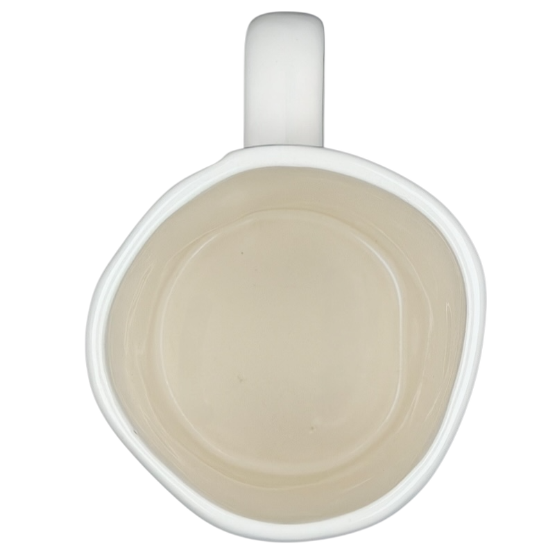 Inside view of the Rae Dunn CALM mug Magenta exclusive featuring a simple and smooth design