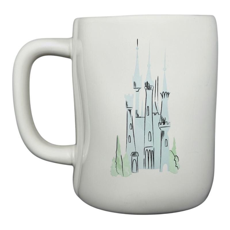 Rae Dunn Disney Princess Castle Mug Magenta featuring a whimsical castle design