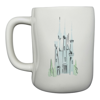 Rae Dunn Disney Princess Castle Mug Magenta featuring a whimsical castle design