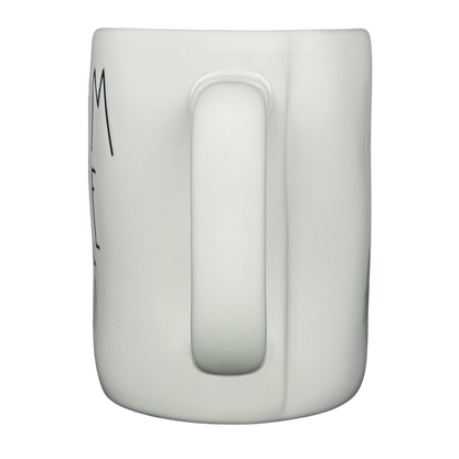 Side view of Rae Dunn Disney Princess Castle Mug Magenta with unique design and sturdy handle