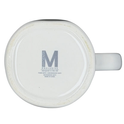 Bottom view of Rae Dunn Magenta HOME wildflowers mug showcasing design and details